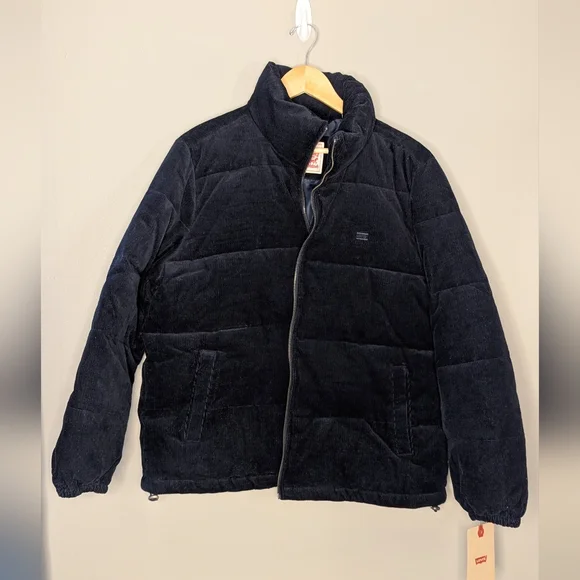 Beautiful Levi's Black corduroy bubble puffer. NWT XL. In perfect condition - Picture 9 of 14